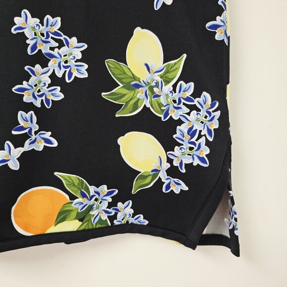 Crown & Ivy Skort XXL Womens Citrus Lemons Black Skirt Stretch Inner Shorts - Picture 4 of 9